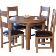 Hampshire round extendig table & 4 ladder back chairs